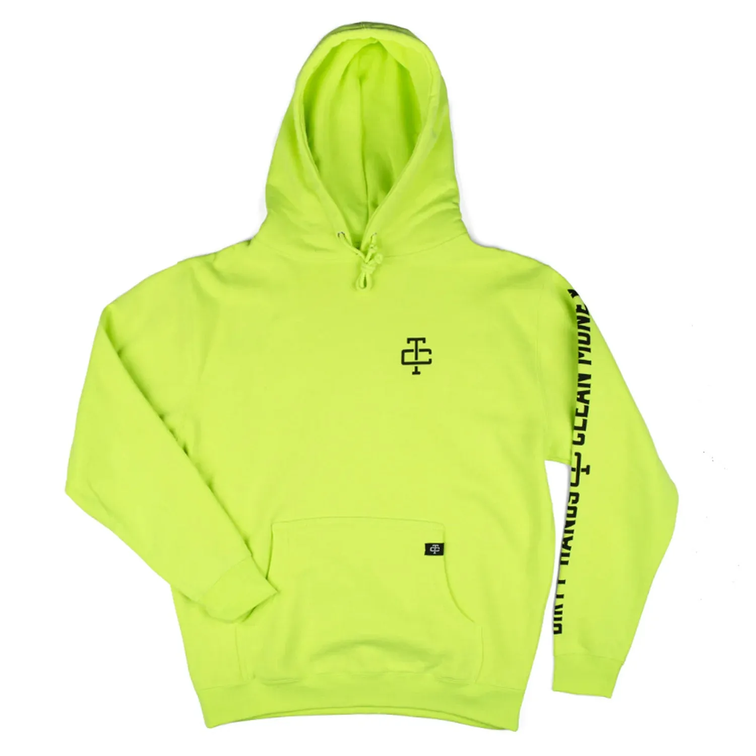 Troll Co. Men's Blaze Yellow Dirty Hands Clean Money Sleeve Logo Hoodie