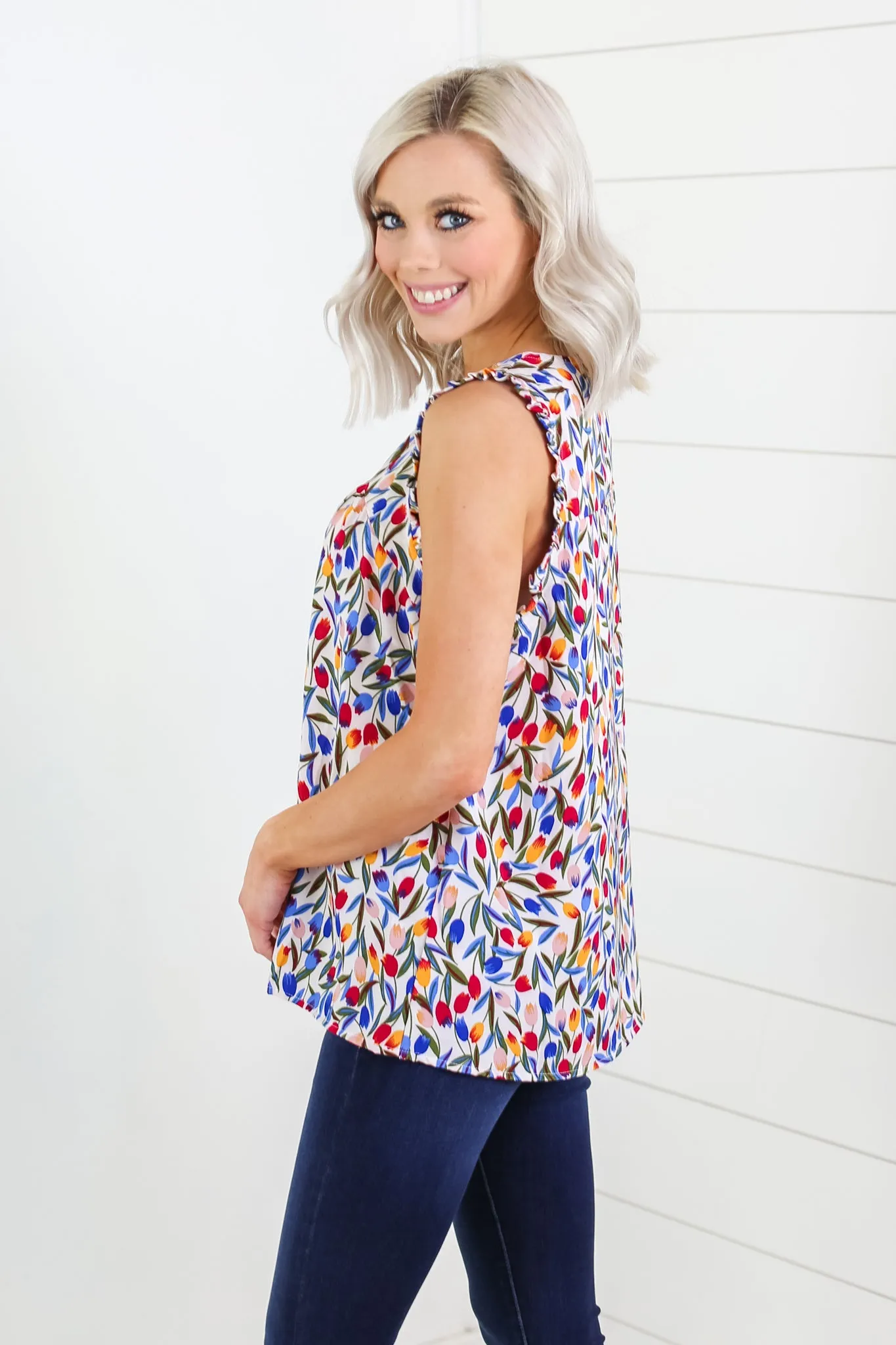 Tulips Ruffle Top - 2 Colors