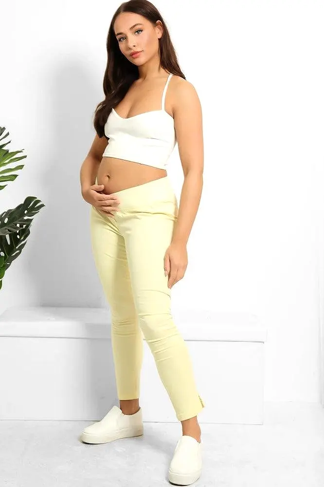 Under Bump Waist Cropped Maternity Trousers