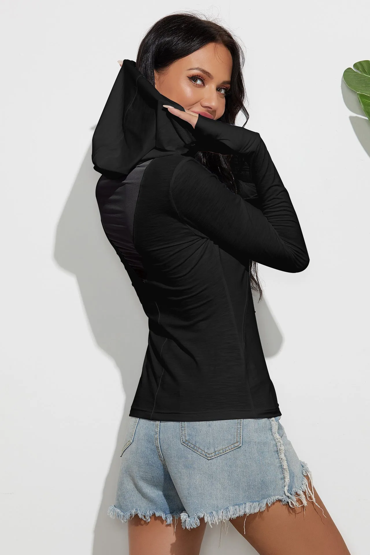 Women's Mesh Cut Hoodie