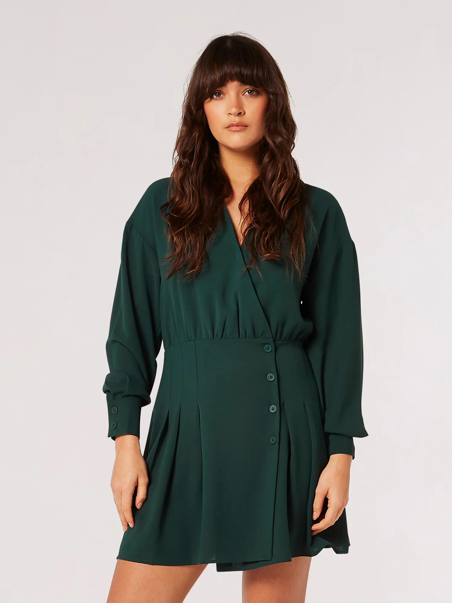 Wrap Shirt Mini Dress | Apricot Clothing