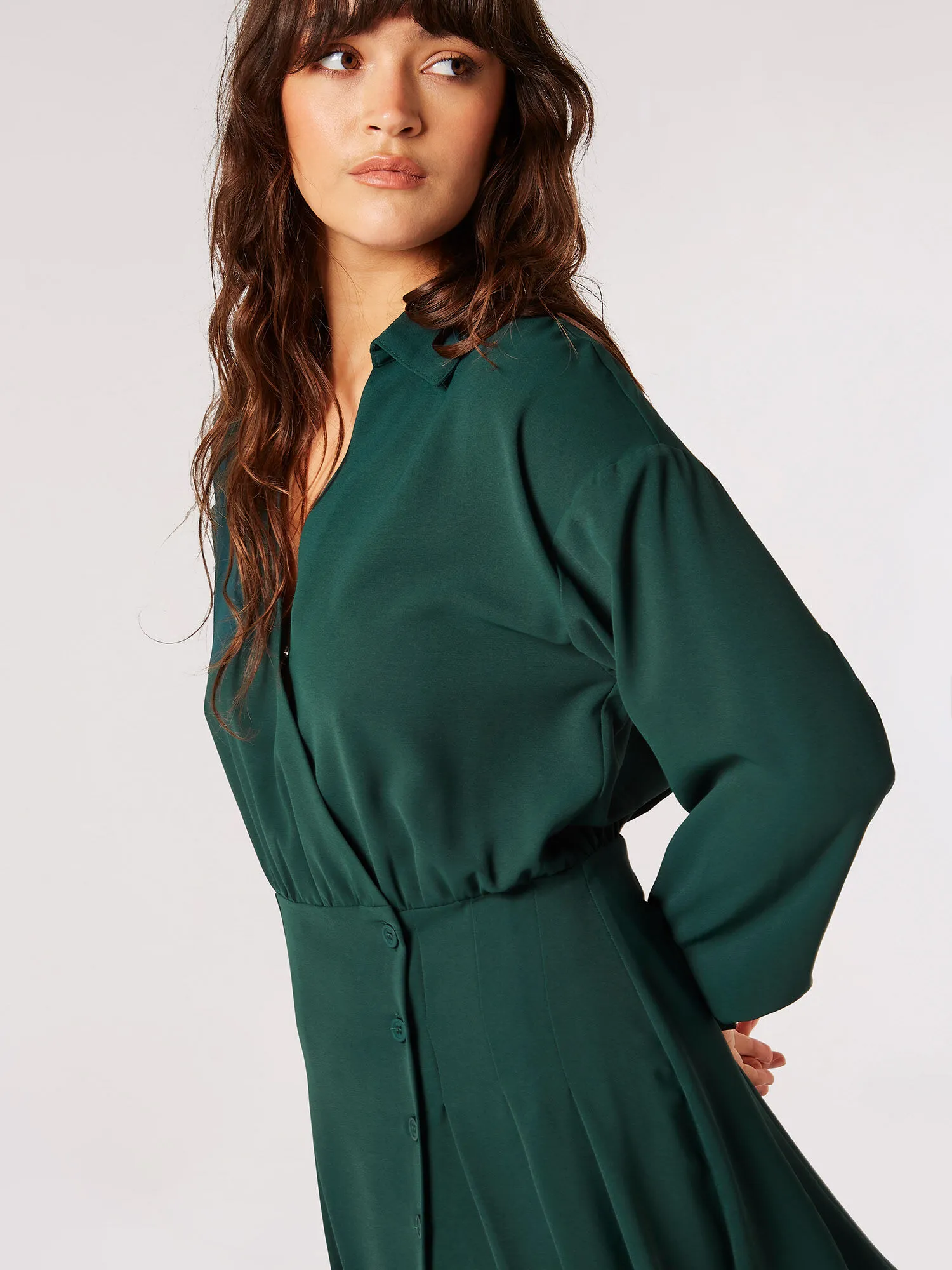 Wrap Shirt Mini Dress | Apricot Clothing