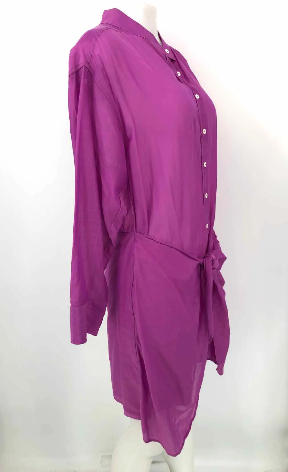 XIRENA Purple Cotton Blend Button Up Longsleeve Size SMALL (S) Dress