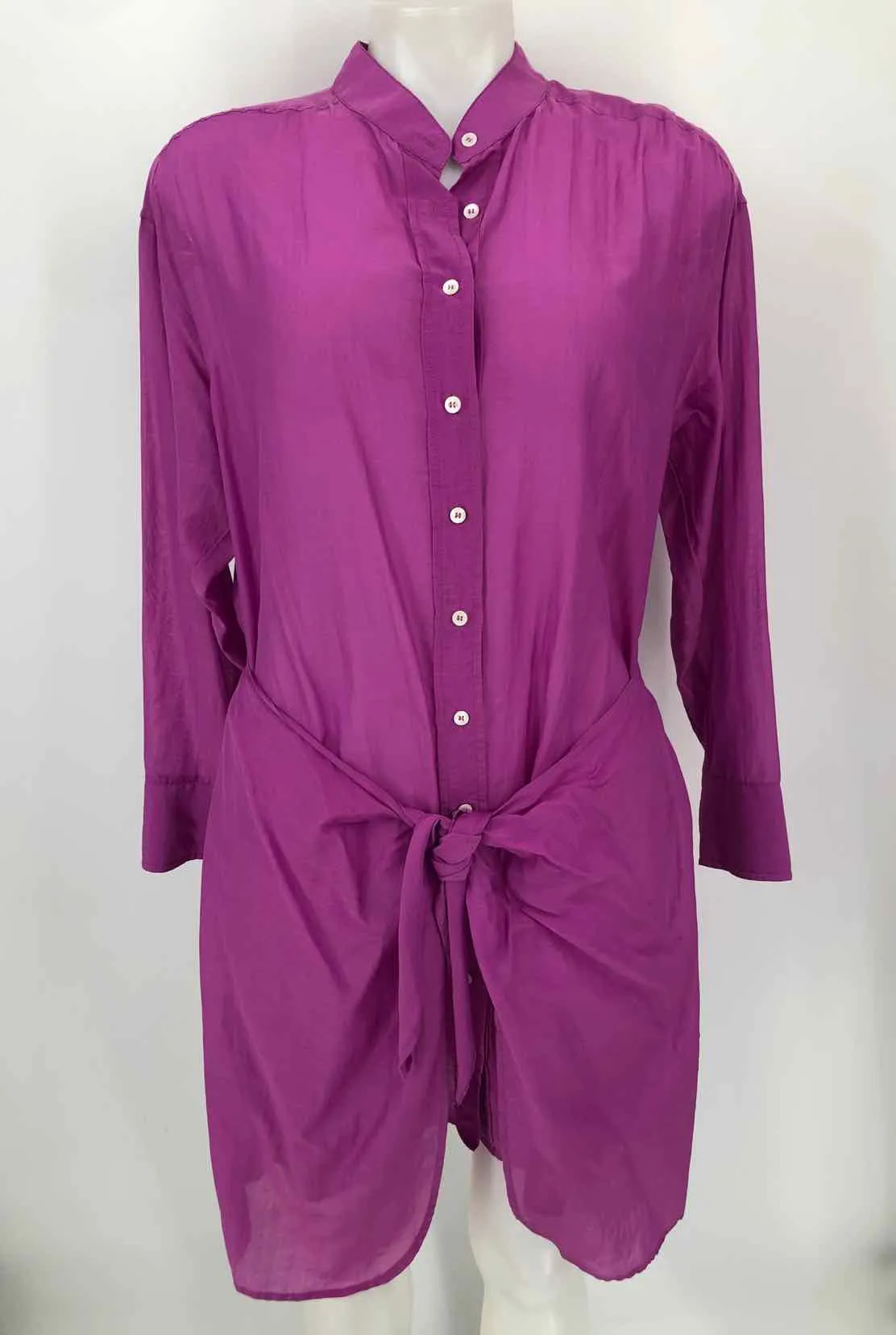 XIRENA Purple Cotton Blend Button Up Longsleeve Size SMALL (S) Dress