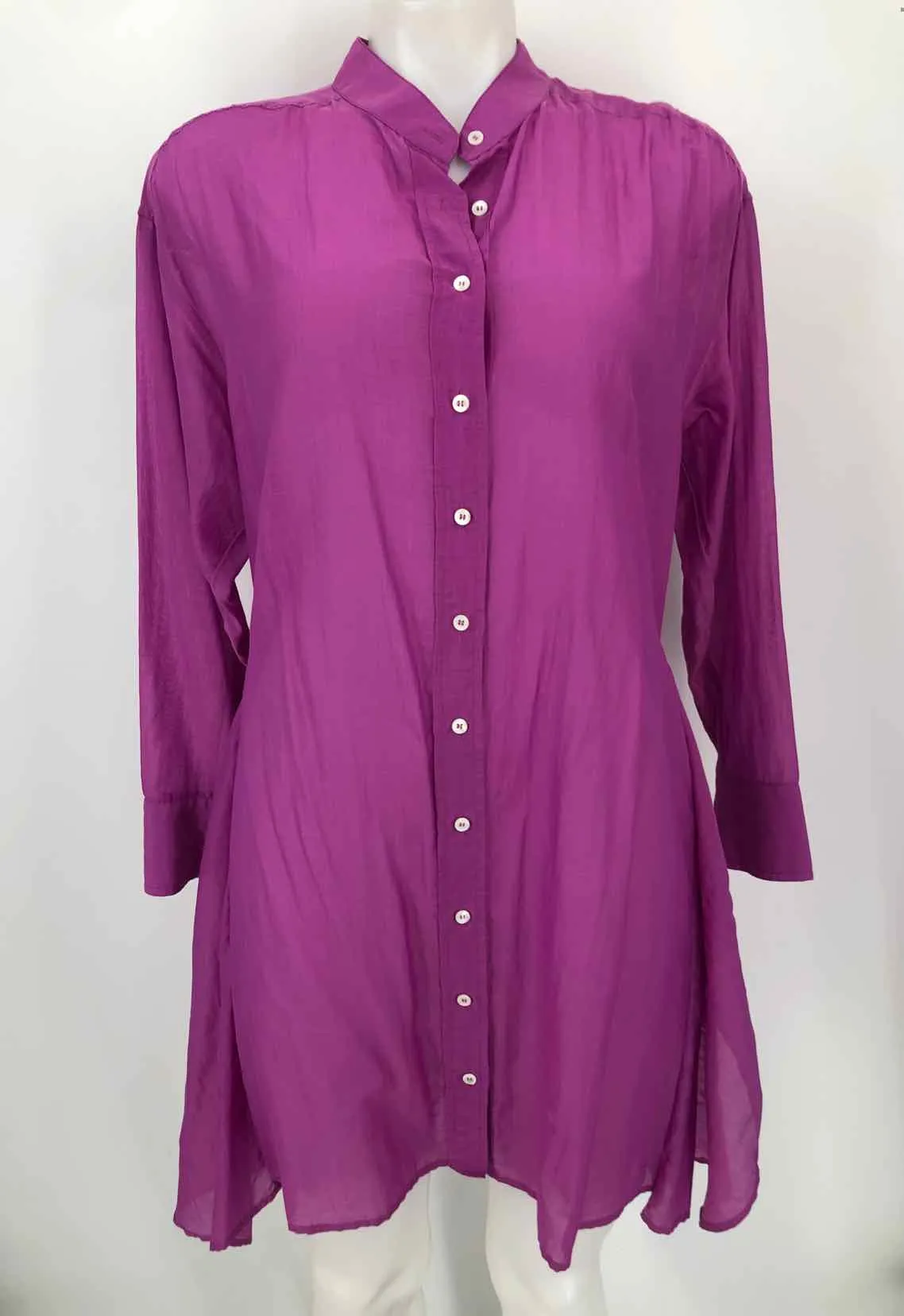 XIRENA Purple Cotton Blend Button Up Longsleeve Size SMALL (S) Dress