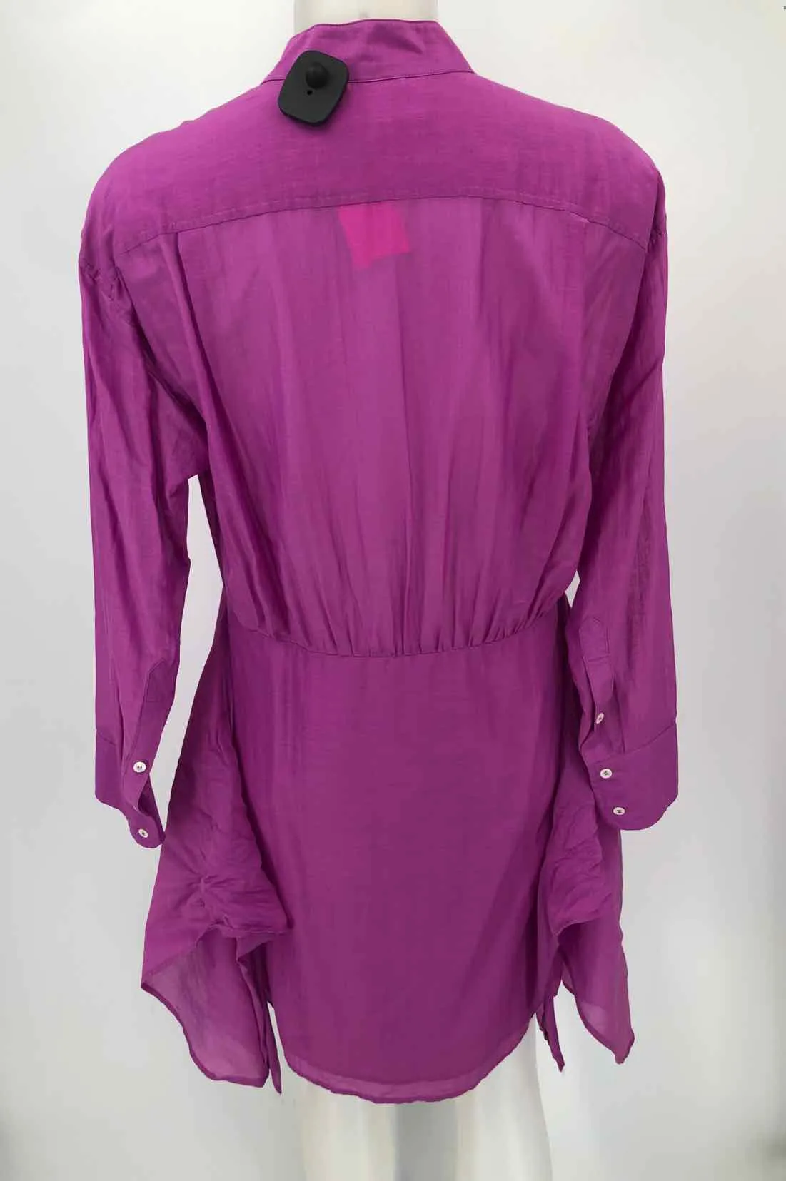 XIRENA Purple Cotton Blend Button Up Longsleeve Size SMALL (S) Dress